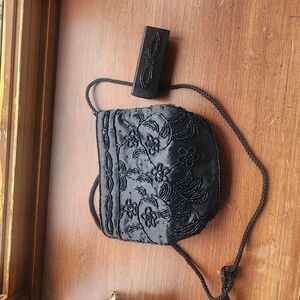 Elegant Black Embroidered Women's Bag